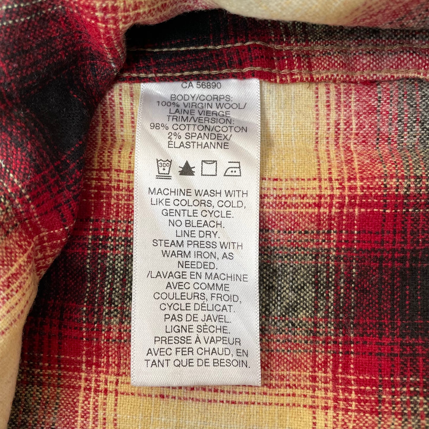 (M-L) Pendleton Flanellhemd Shirt kariert schwarz beige rot