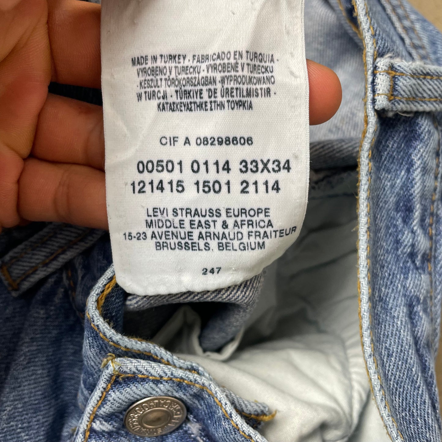 (M) Levi’s 501 Jeanshose hellblau W33L34