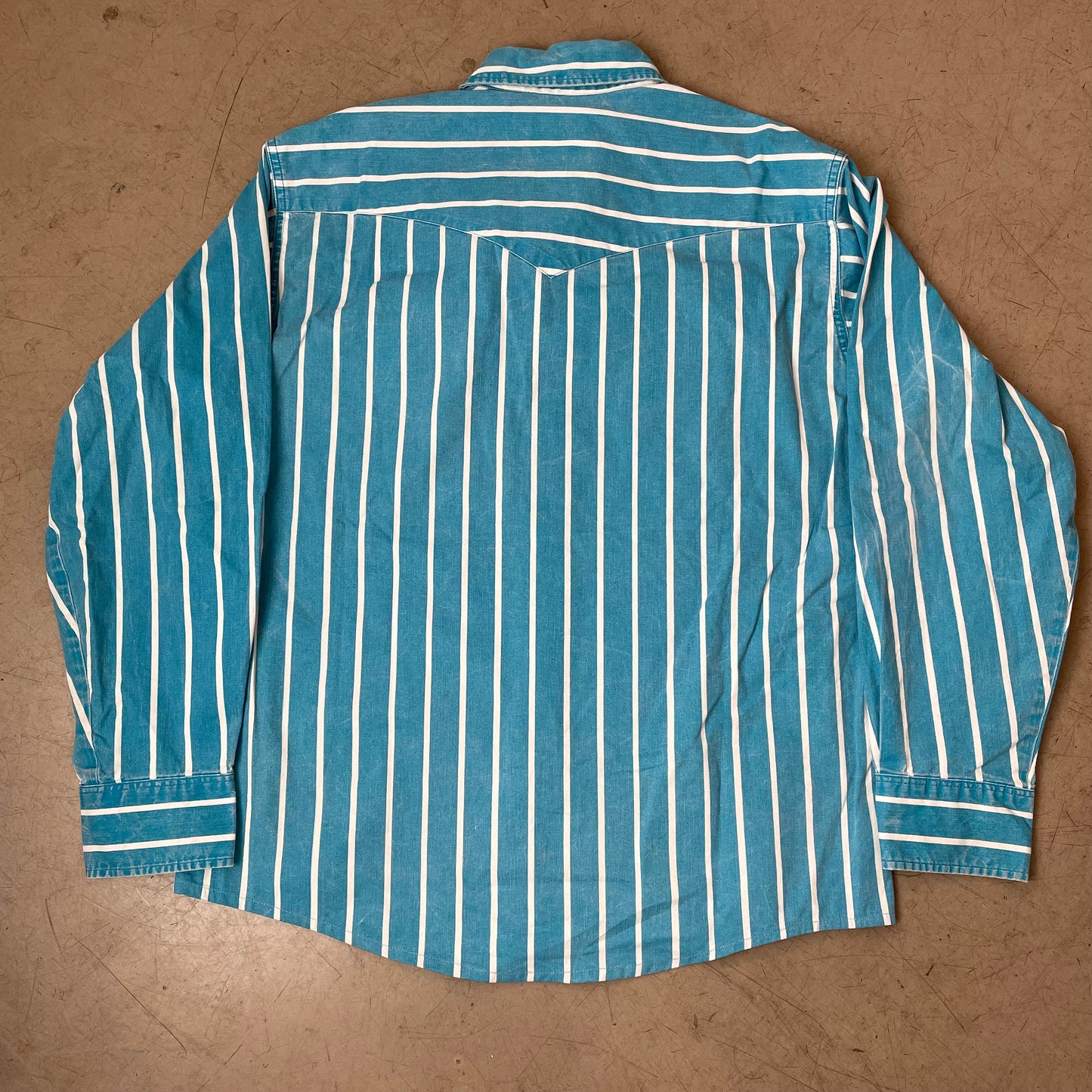 (M-L) Wrangler Pin Striped Shirt Hemd petrol Türkis 34