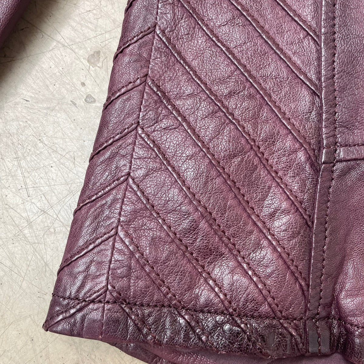 (M) Gipsy Racing Lederjacke Aubergine lila Damen Wmn