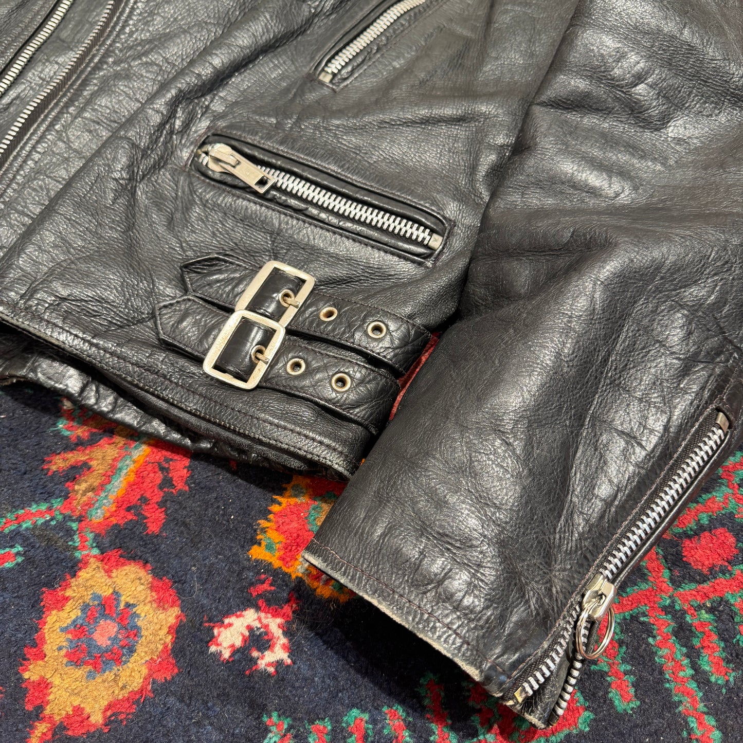 (M-L) BIKER LEDERJACKE