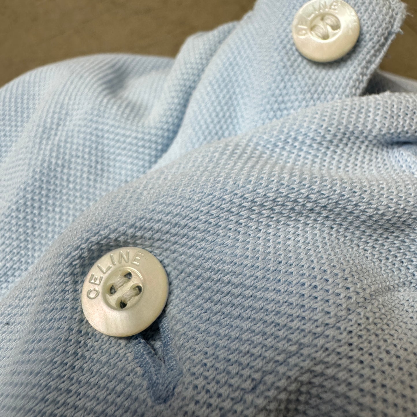 (M) 1990s Celine Paris Polo Tshirt hellblau