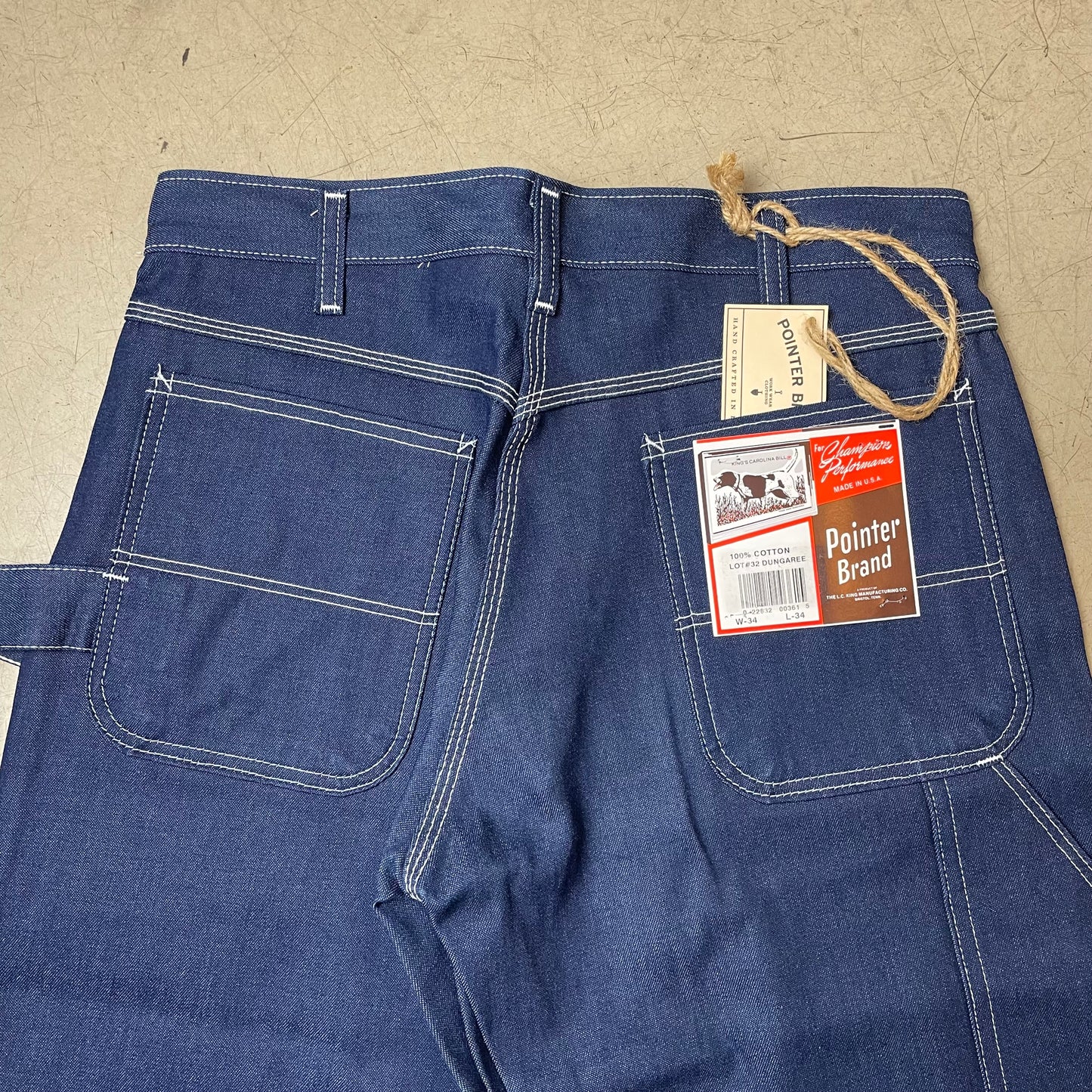 (L) Pointer Brand US Workwear Carpenter Denim Jeanshose Navy W34L34