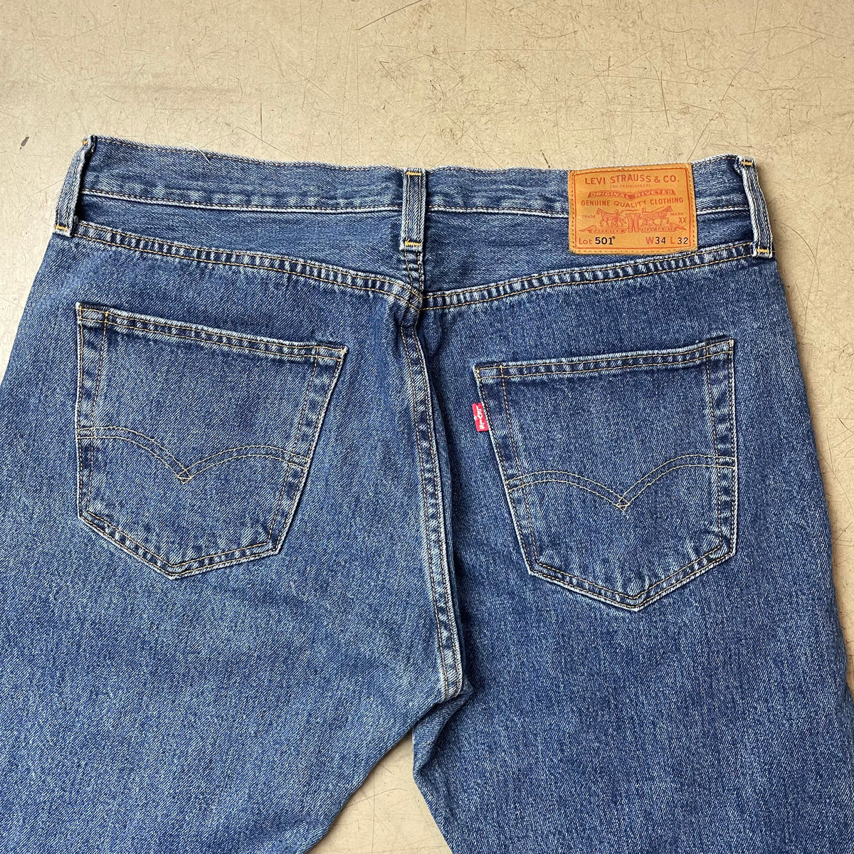 (L) Levi’s Lot 501 Big E Jeanshose blau W34/L32