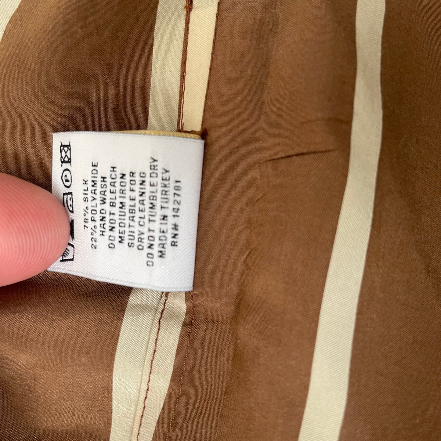 (L) Aime Leon Dore Kurzarm Hemd Shirt gestreift braun weiß