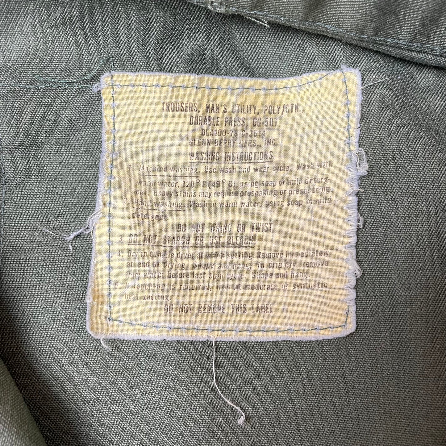 (L) US Army Front Pocket Utility Fatigue Pants faded olivgrün W34L29
