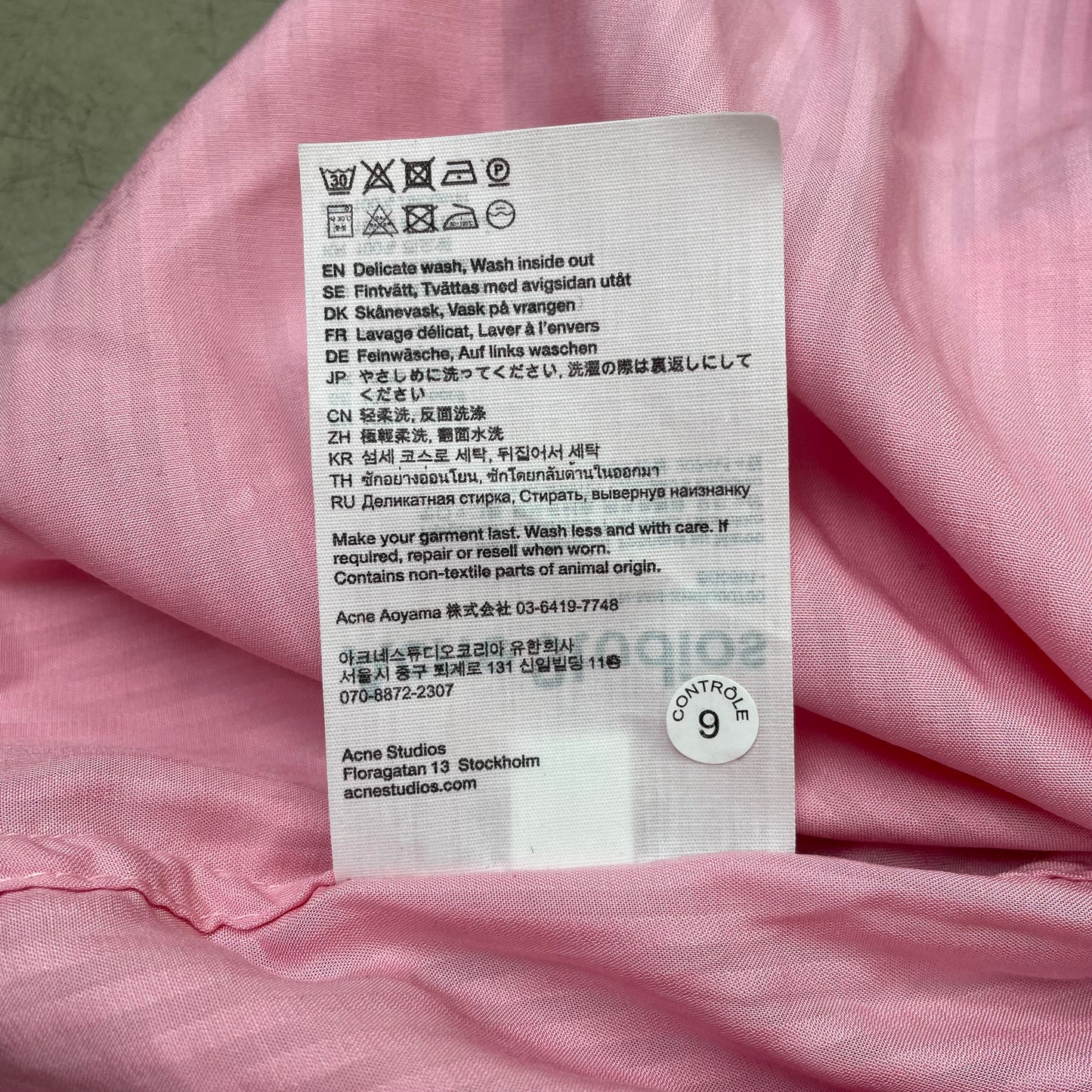 (L) Acne Studios Kurzarm Hemd pink rosa gestreift 46