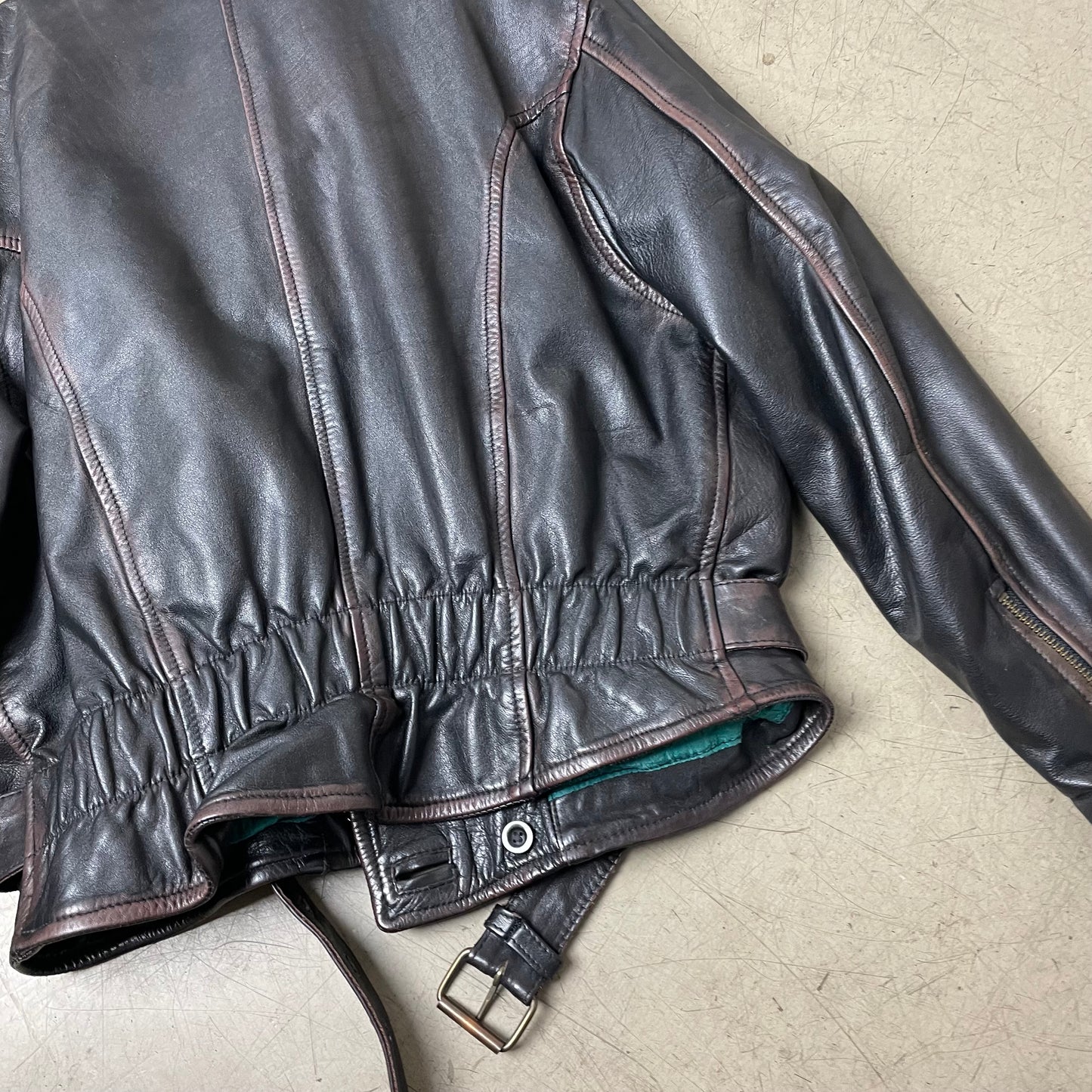 (S) Biker Wmn Lederjacke faded schwarz braun