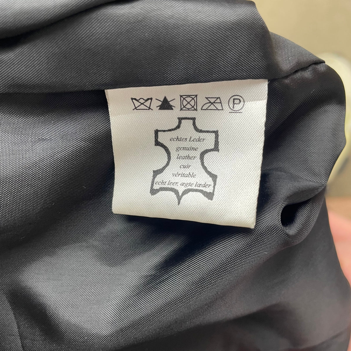 (L-XL) Lederjacke schwarz Kontrastnähte Knopfleiste