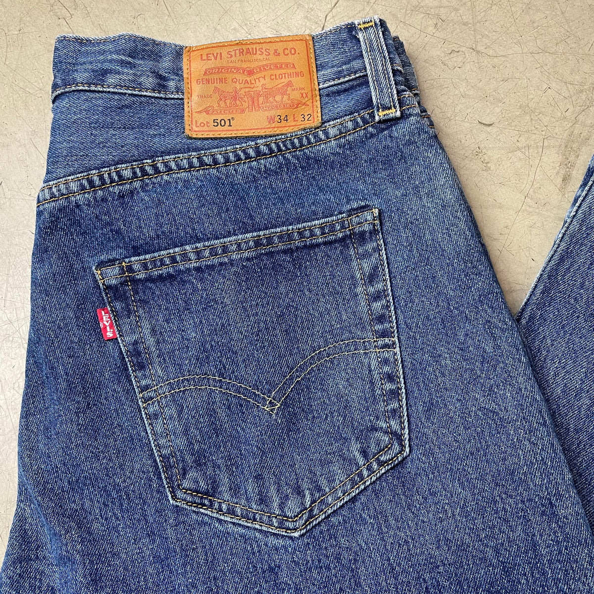 (L) Levi’s Lot 501 Big E Jeanshose blau W34/L32