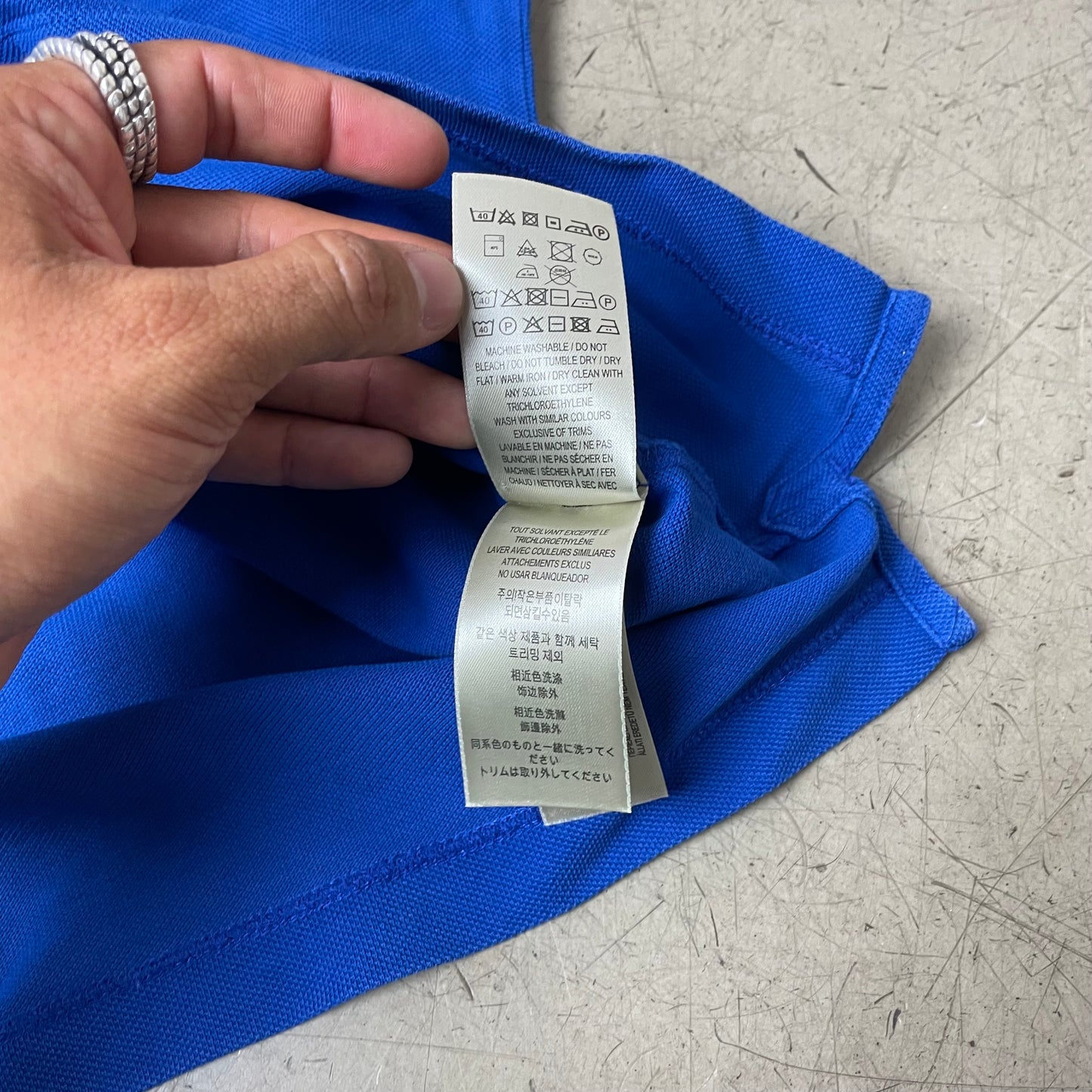 (XL) Burberry Polo Tshirt blau Logo Stick