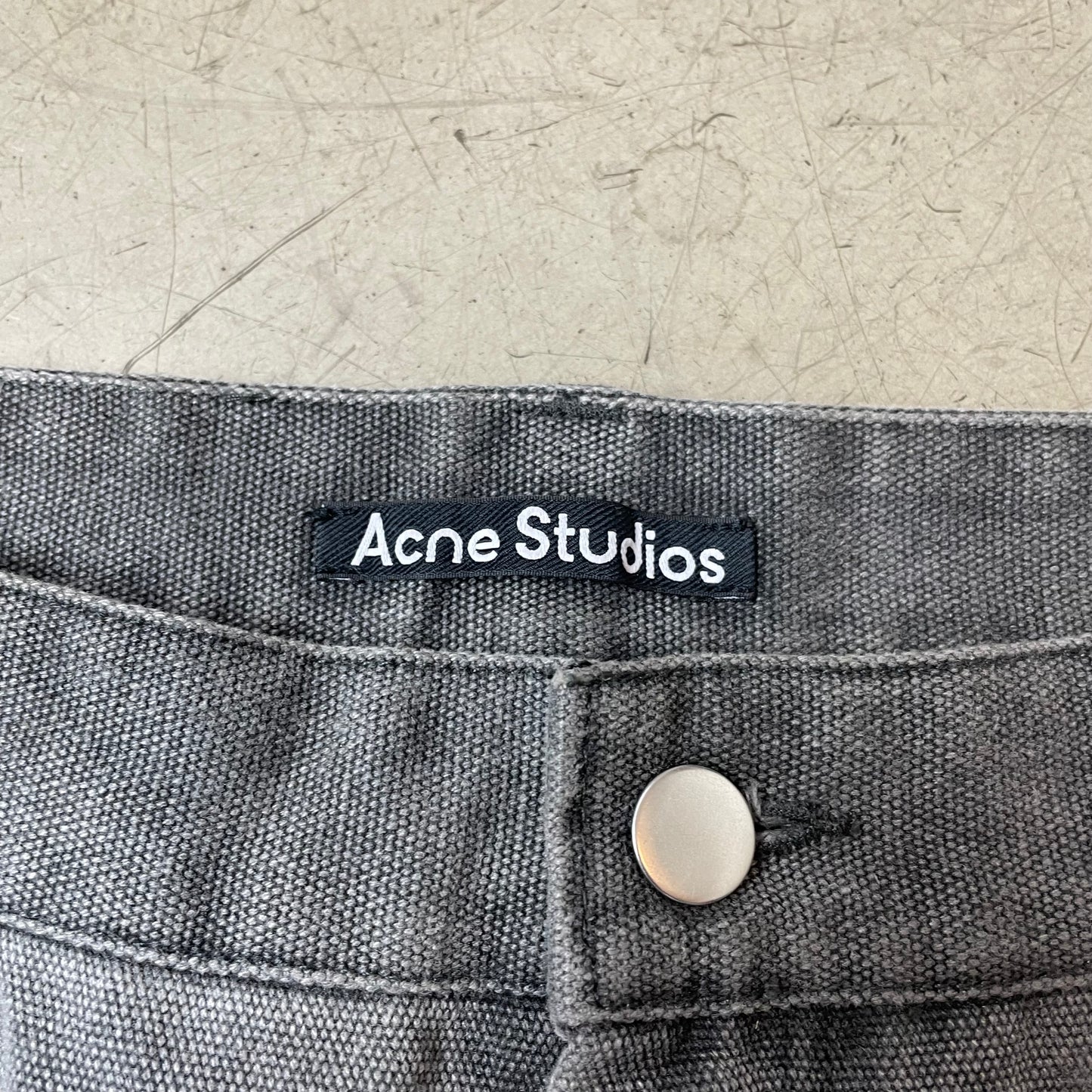 (L) Acne Studios Workwear Double Knee Denim Jeanshose grau