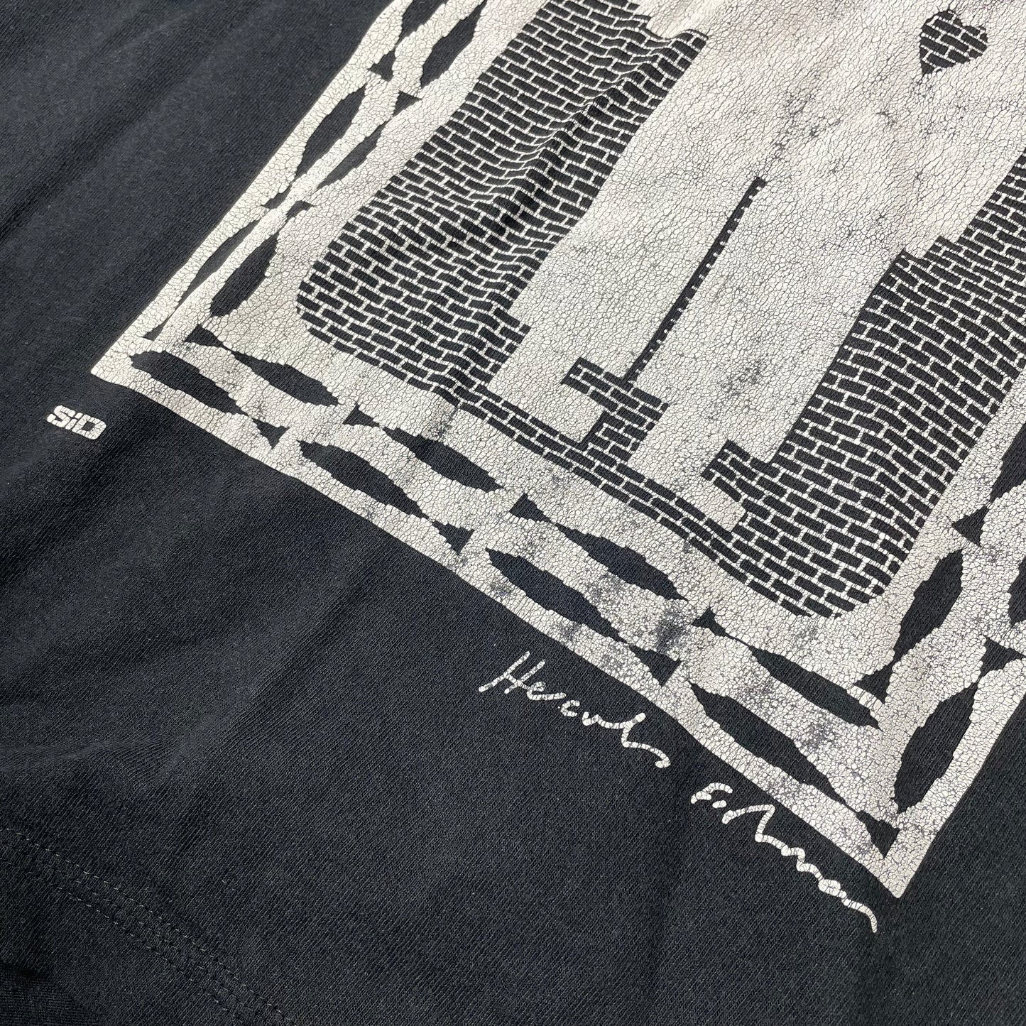 (L) Vintage 1990s Single Stitch Art Print Tshirt „Hercules Fisherman“ Sid schwarz weiß
