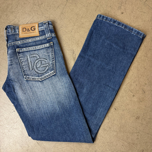 (S) 2000s Wmn Dolce & Gabbana Bootcut Jeanshose Faded Blau W29/L32