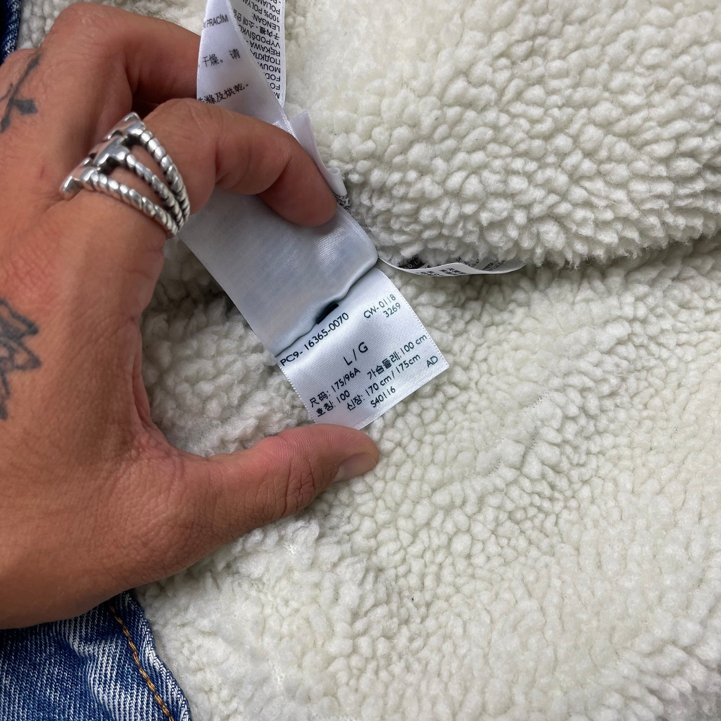 (L) Levi’s Sherpa Denim Jacket Jeansjacke gefüttert hellblau
