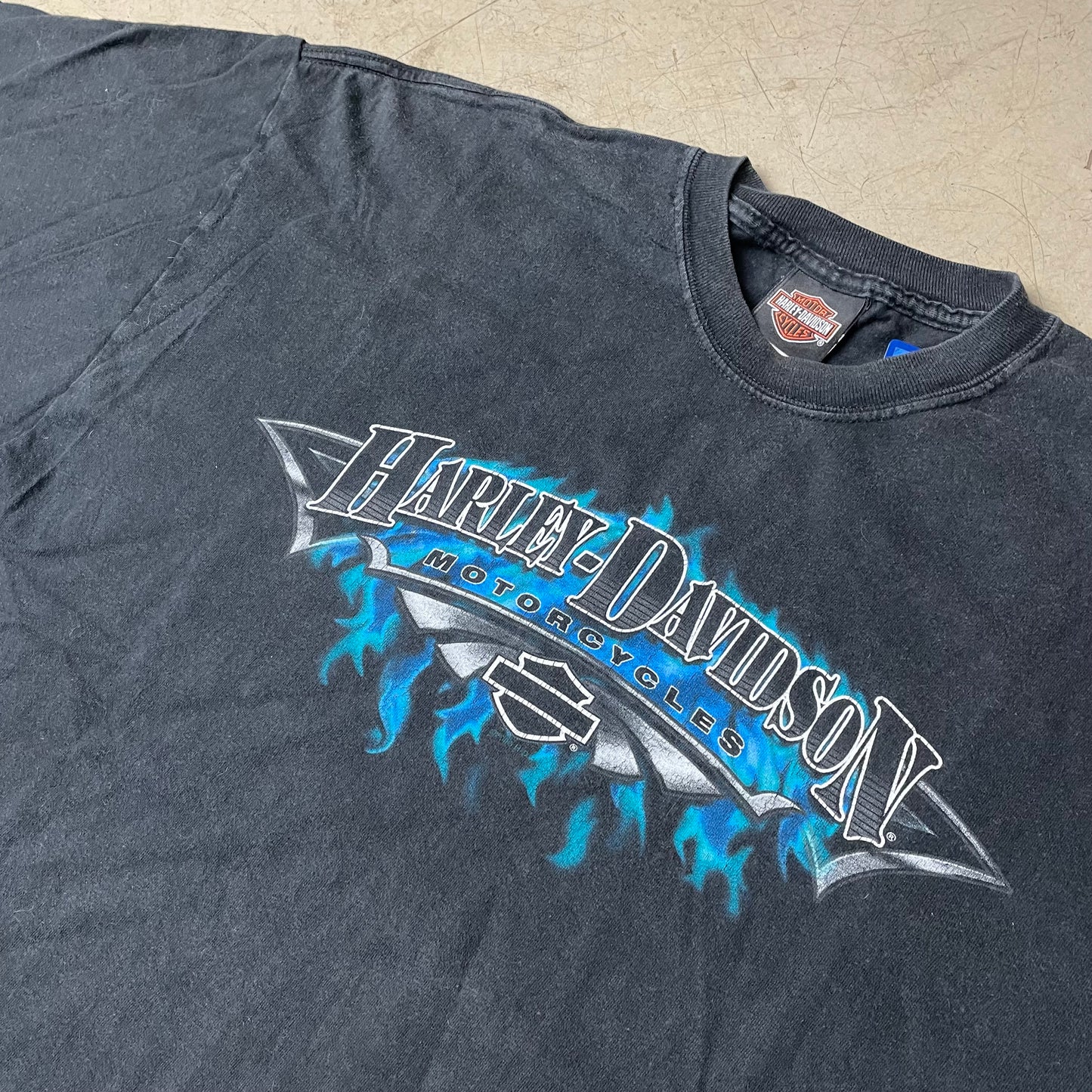 (XL) 2003 Harley Davidson Maine Tshirt schwarz Blue Flames