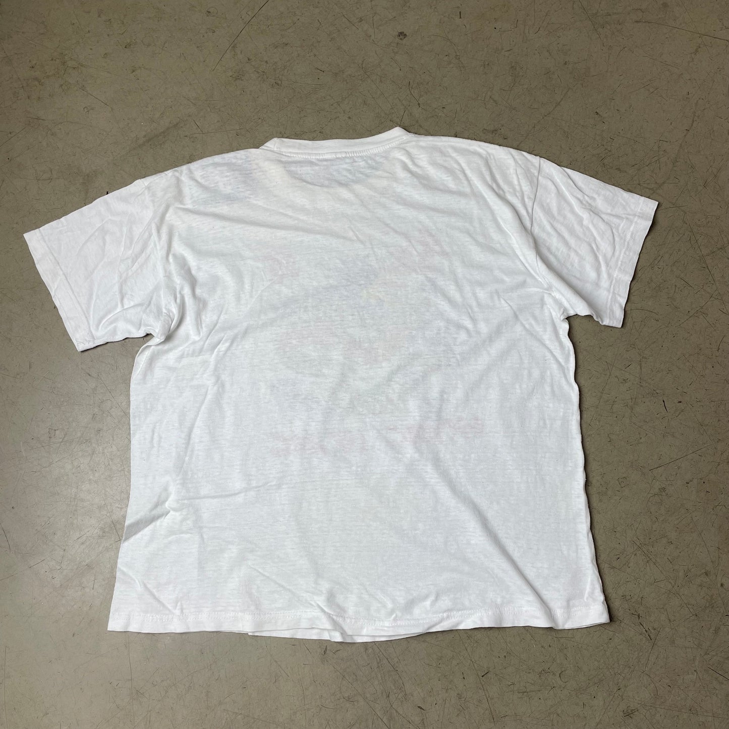 (M) Vintage Handpainted Hong Kong Dragon Tshirt weiß