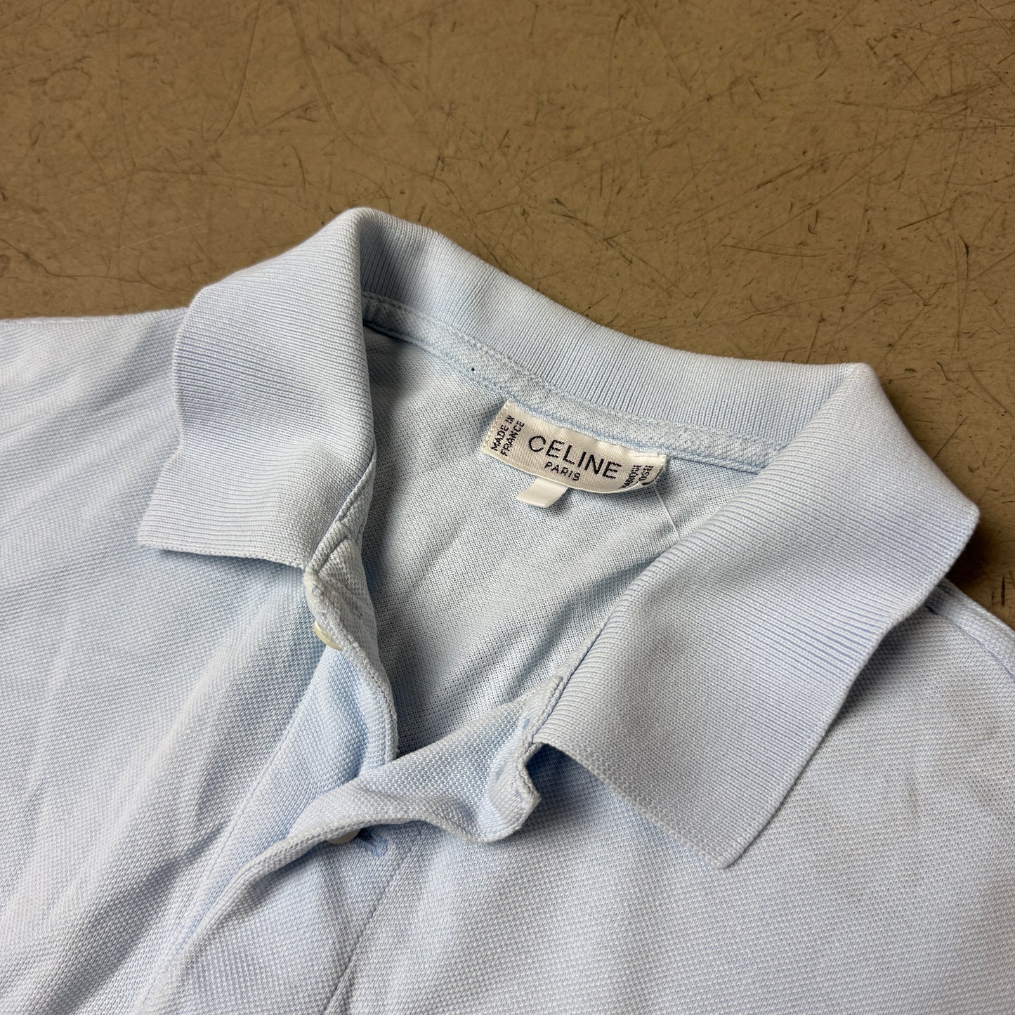(M) 1990s Celine Paris Polo Tshirt hellblau
