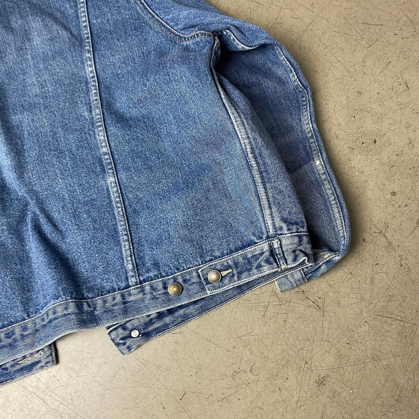(XXL) Vintage Jeansjacke Michelin Patch blau