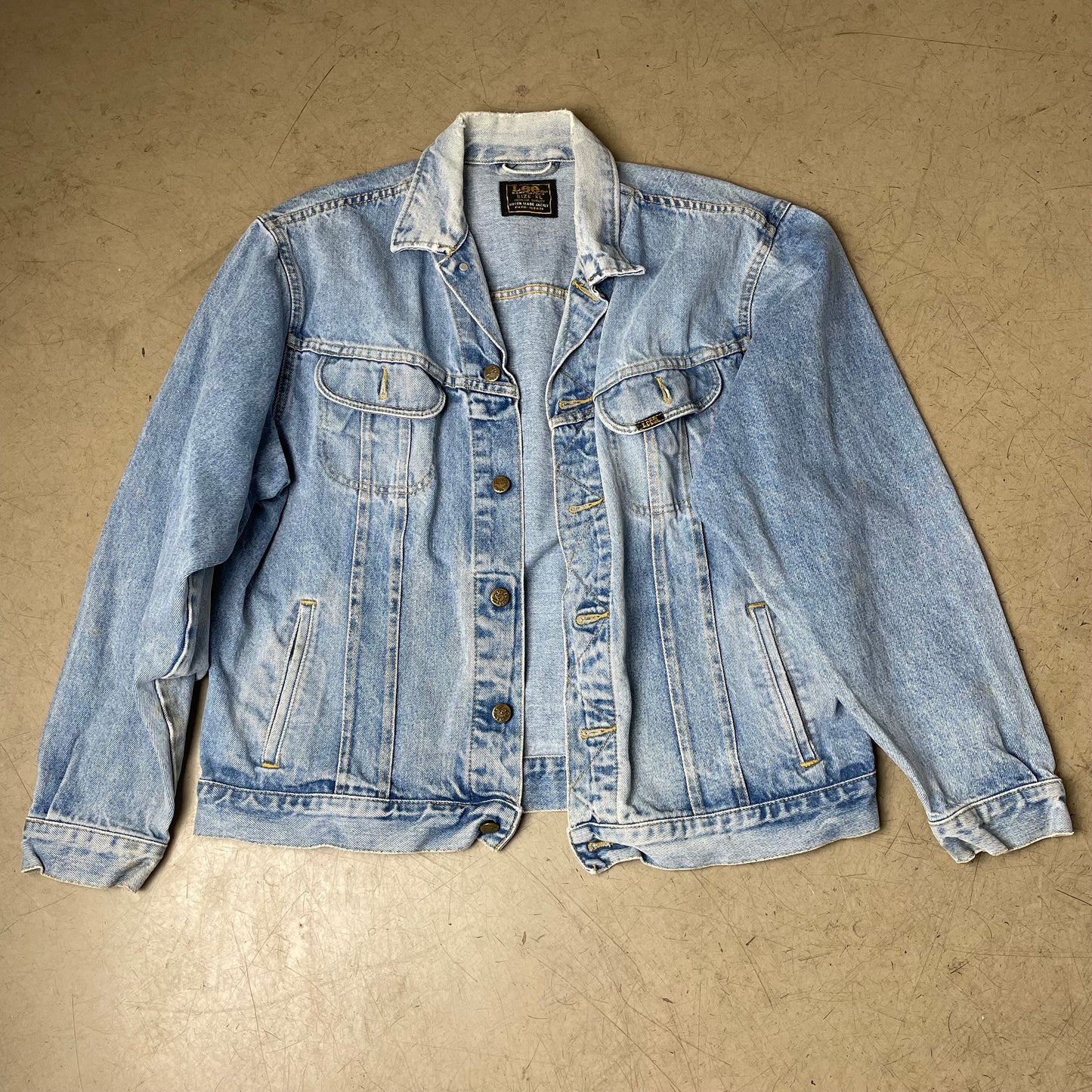 (XL) Vintage Lee Sanforized Union Made Denim Jacket Jeansjacke blau