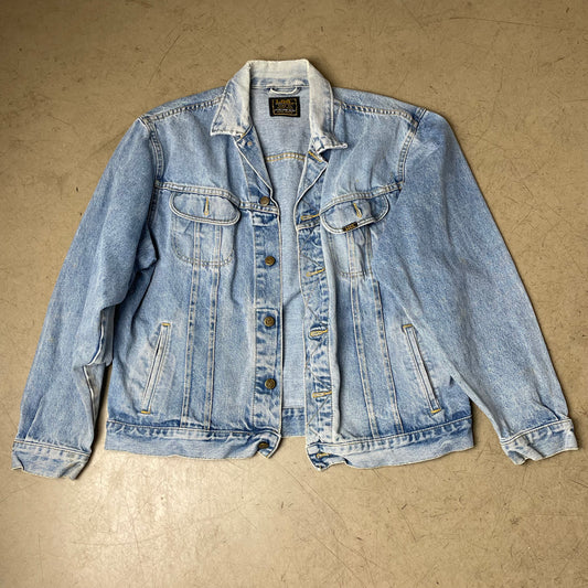 (XL) Vintage Lee Sanforized Union Made Denim Jacket Jeansjacke blau