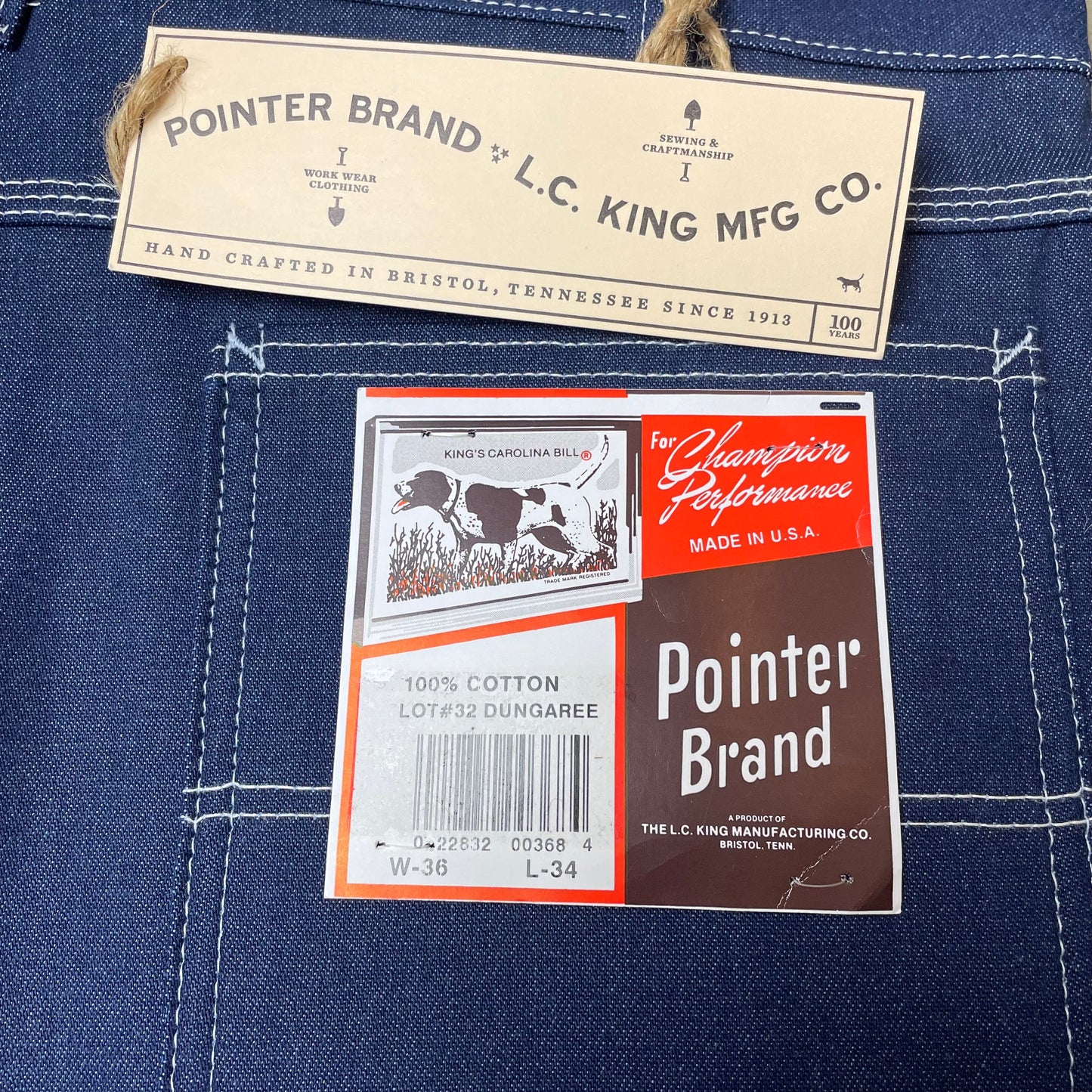 (XL) Pointer Brand US Workwear Carpenter Denim Jeanshose Navy W36L34