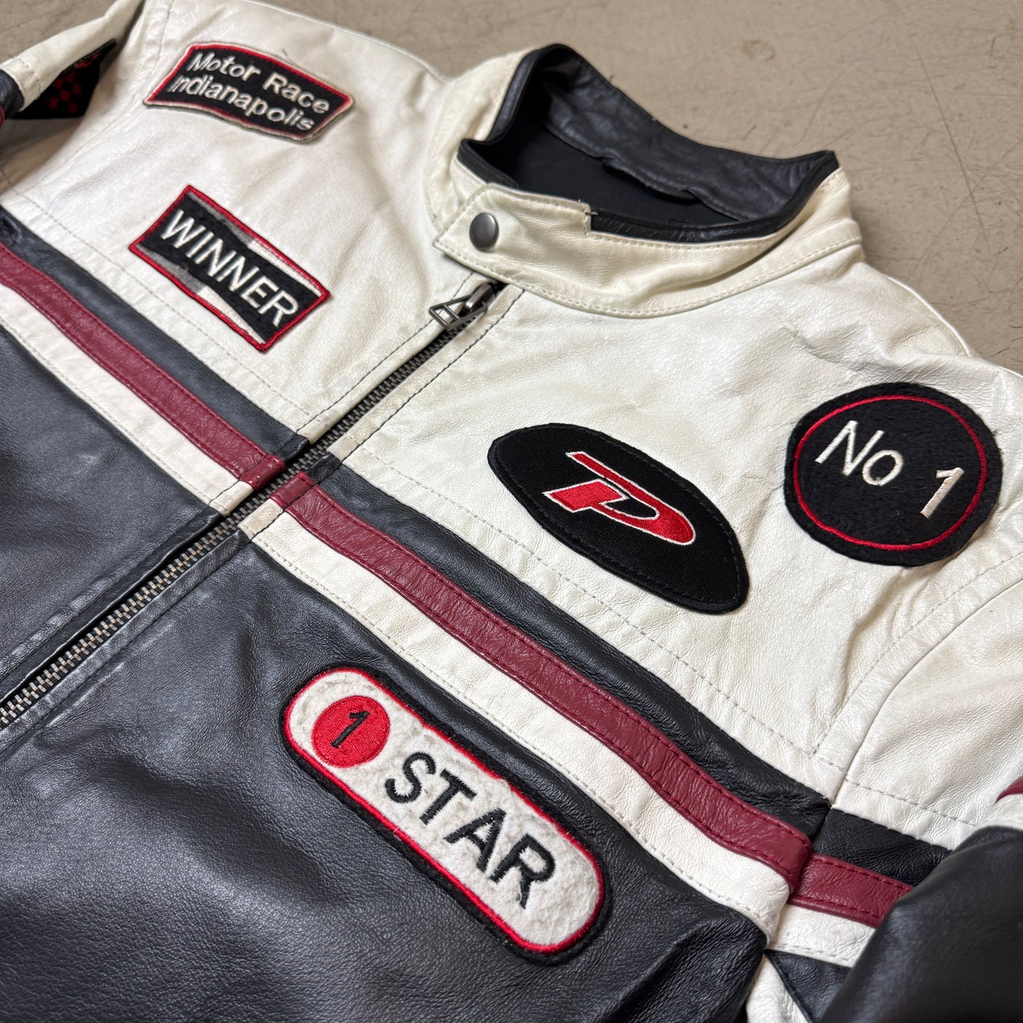 (XL) Racing Biker Lederjacke