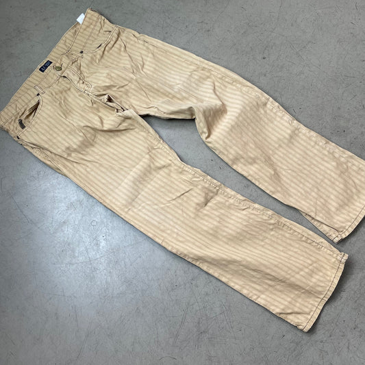 (XL) Vintage Armani Jeans Stoffhose beige Striped breit W38