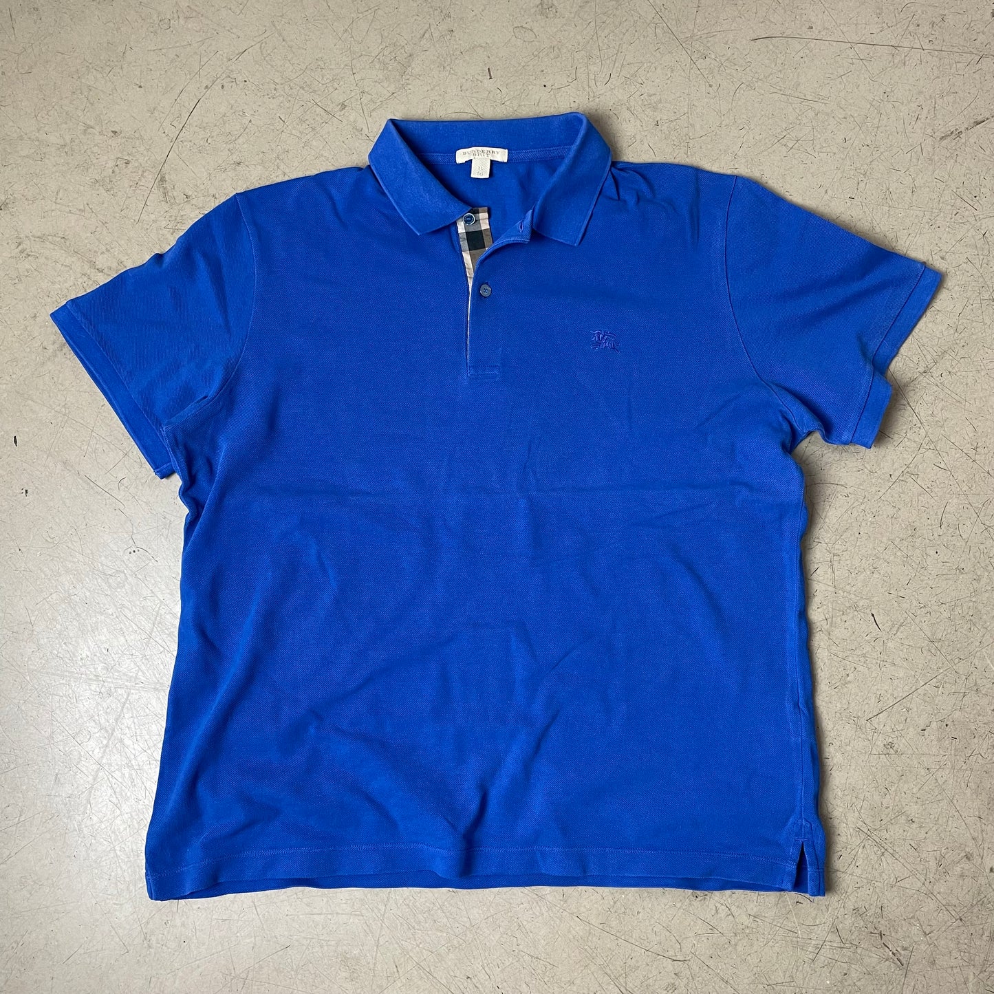 (XL) Burberry Polo Tshirt blau Logo Stick
