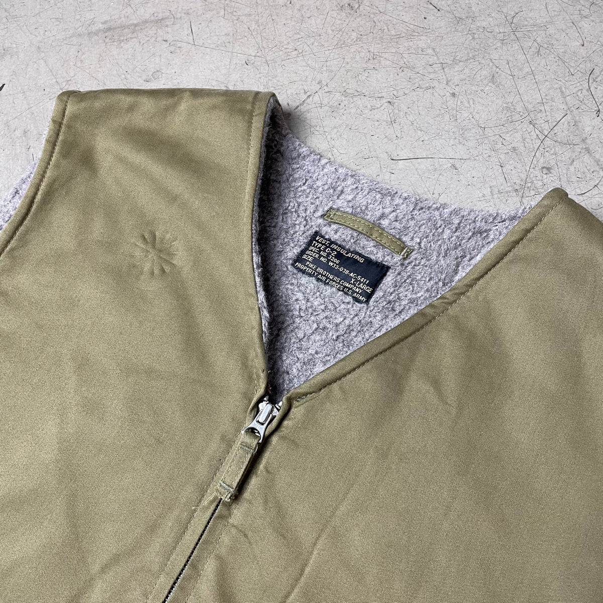 (XL) Pike Brothers Army Air Forces Weste Type C-2 khaki grün