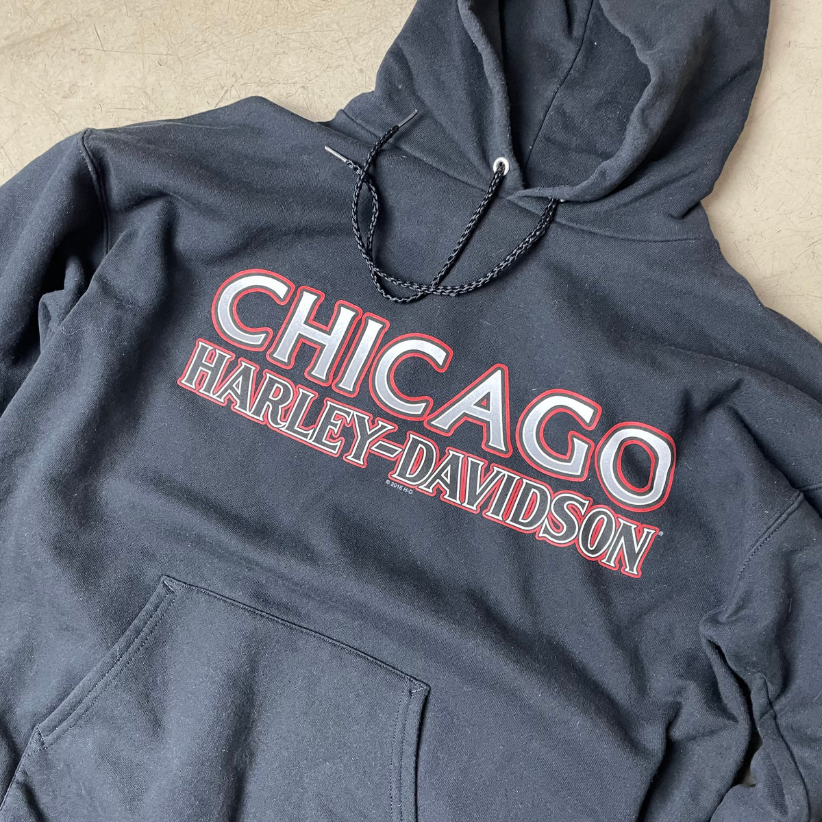 (M) Harley Davidson Chicago Hoodie Kapuzenpullover schwarz