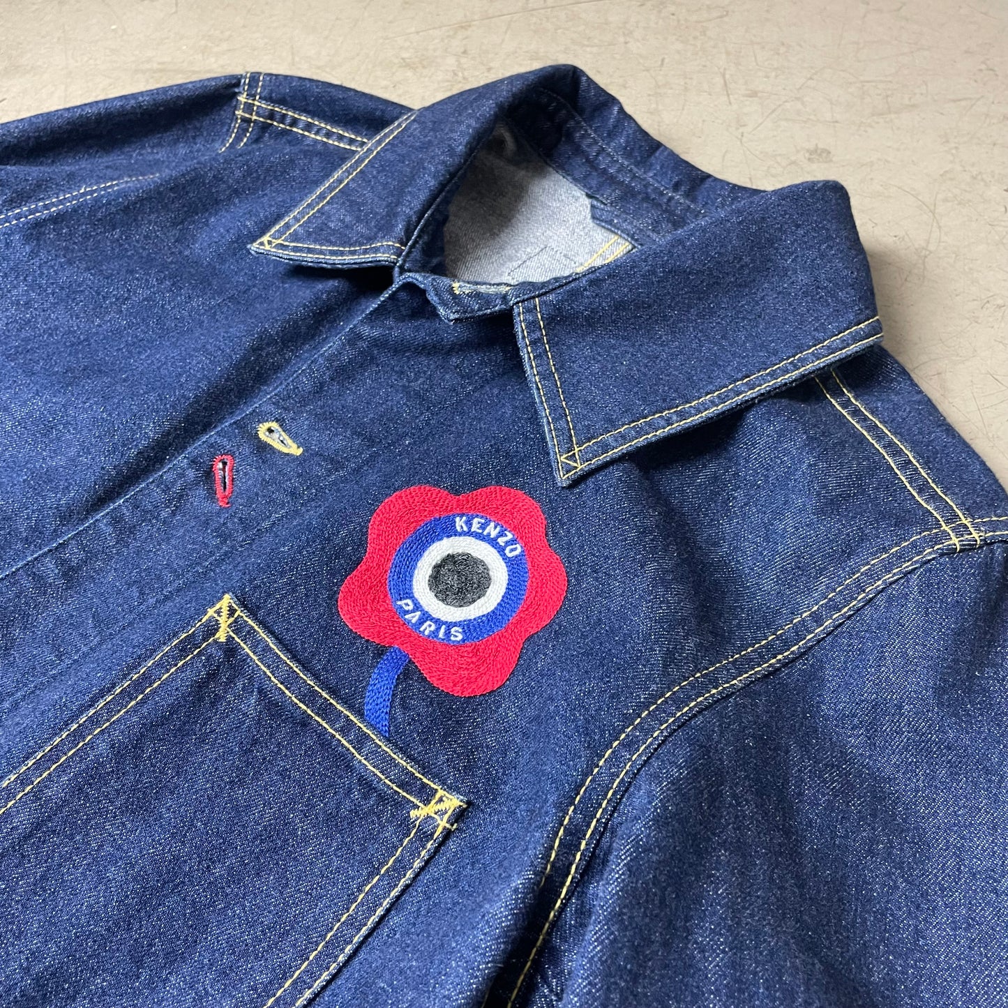 (XL) Kenzo Denim Chore Work Jacket Jeansjacke dunkelblau