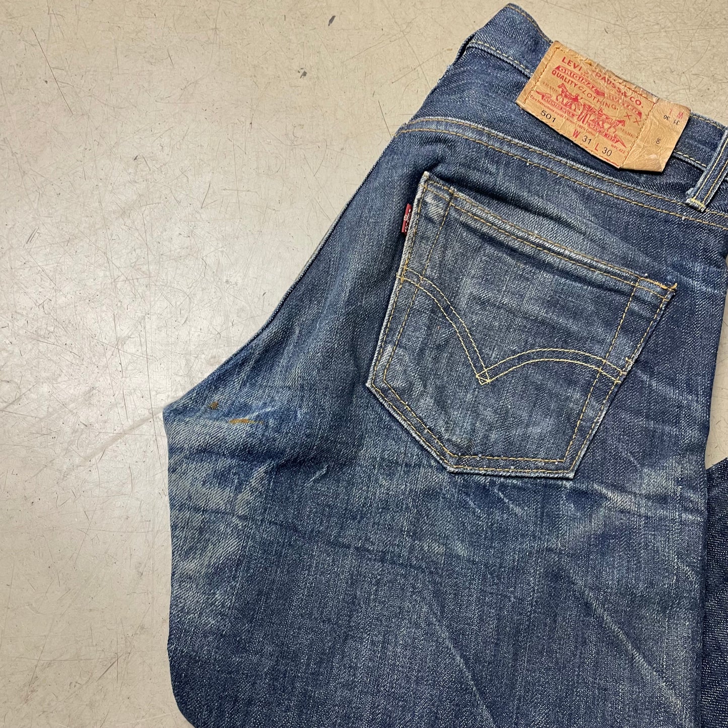 (M) Vintage 1993 Levi’s Big E Selvedge Selvage Jeanshose faded Blue W31/L30
