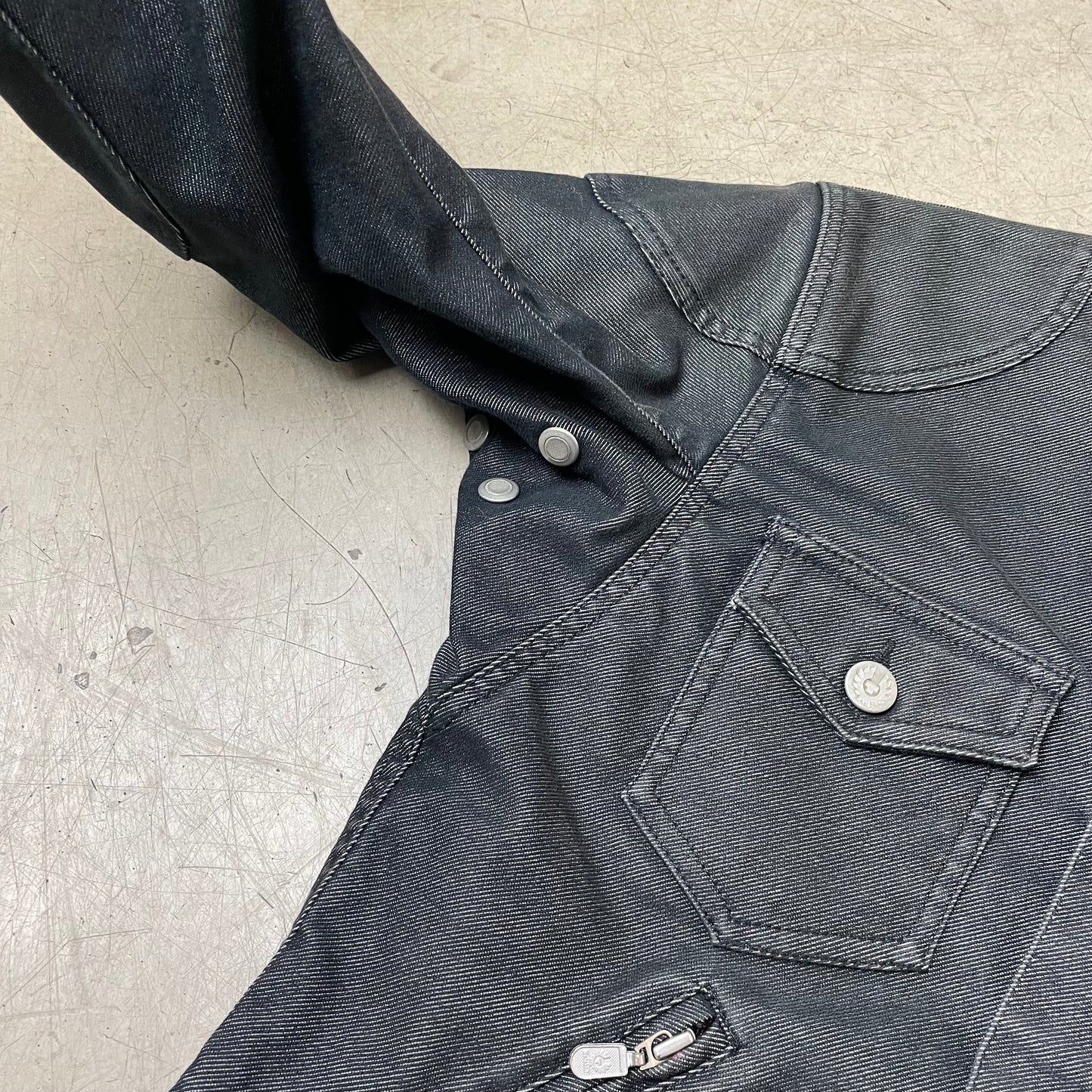 (S) Belstaff Wmn Denim Racing Jacket Navy blau grau
