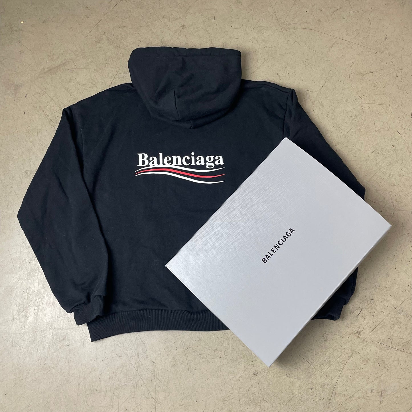 (XL) Balenciaga Big Logo Hoodie schwarz