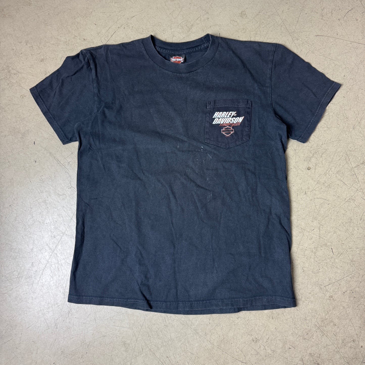 (M-L) 2009 Harley Davidson Niagara Dalls Pocket Tshirt schwarz