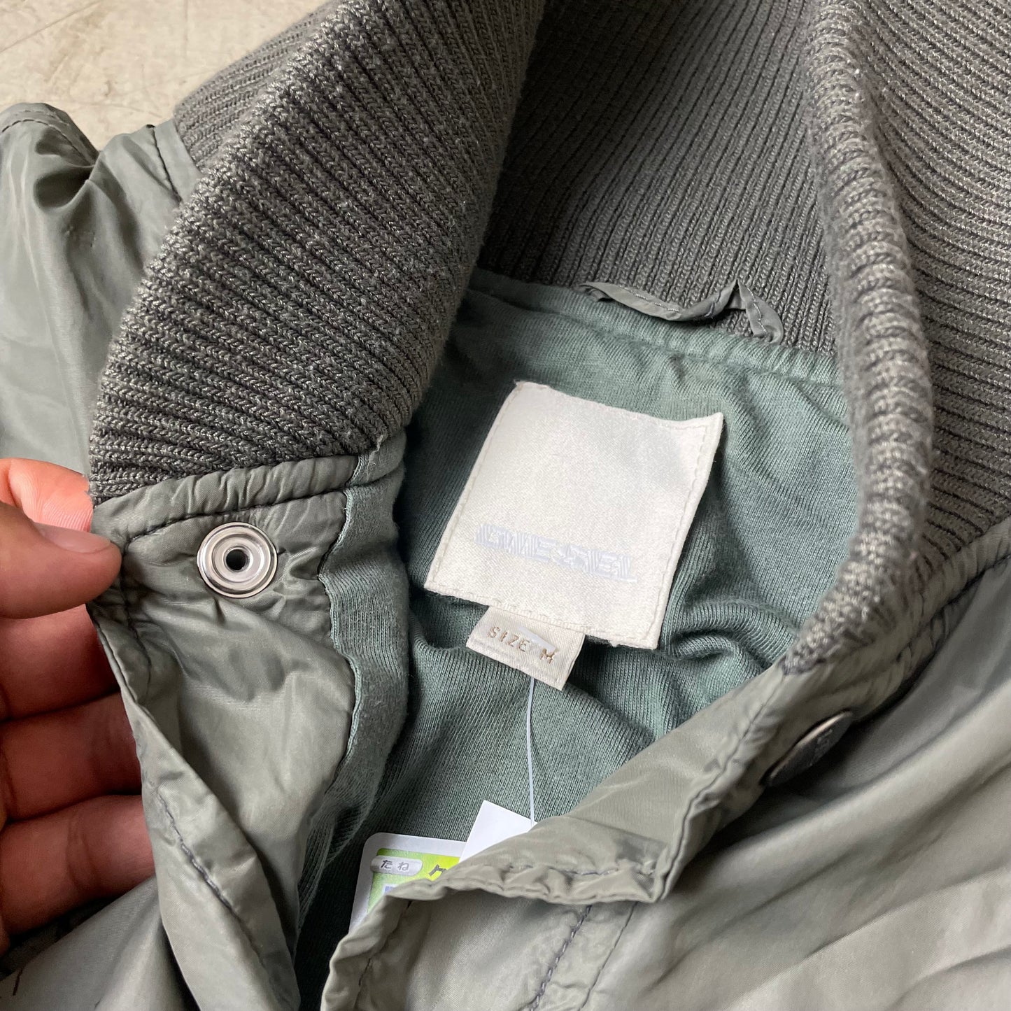 (M) 2000s Diesel Wmn Y2K Jacket grau stitched Motive