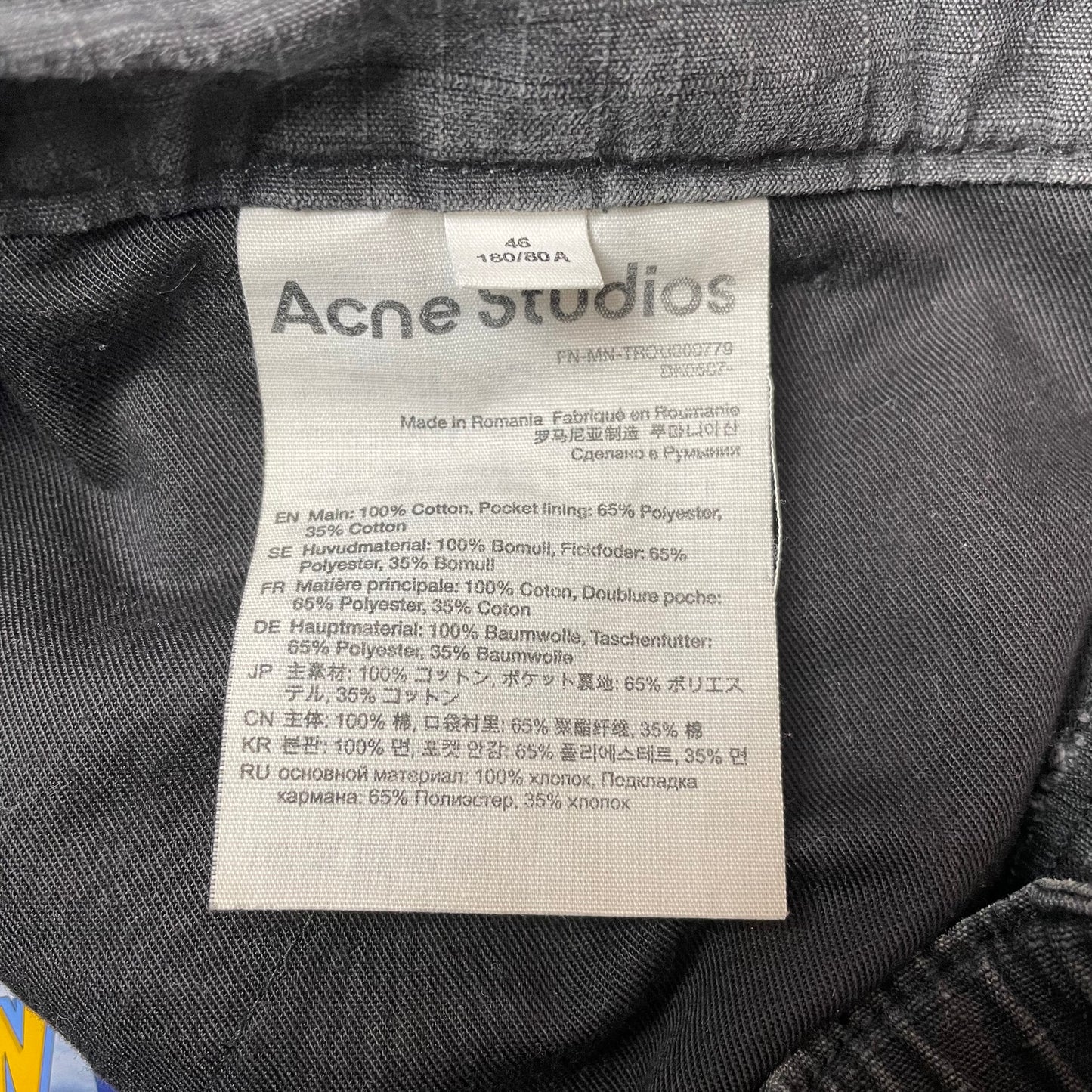 (M) Acne Studios Heavy Cargo Pants washed grau 46