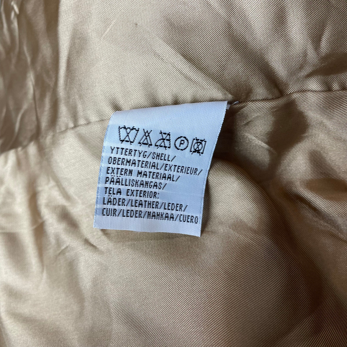 (M) Vintage Trucker Leder Jacke beige Wmn