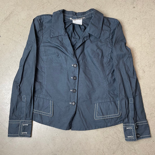 (S-M) Celine Blazer dünne Jacke schwarz Kontrastnähte WMN