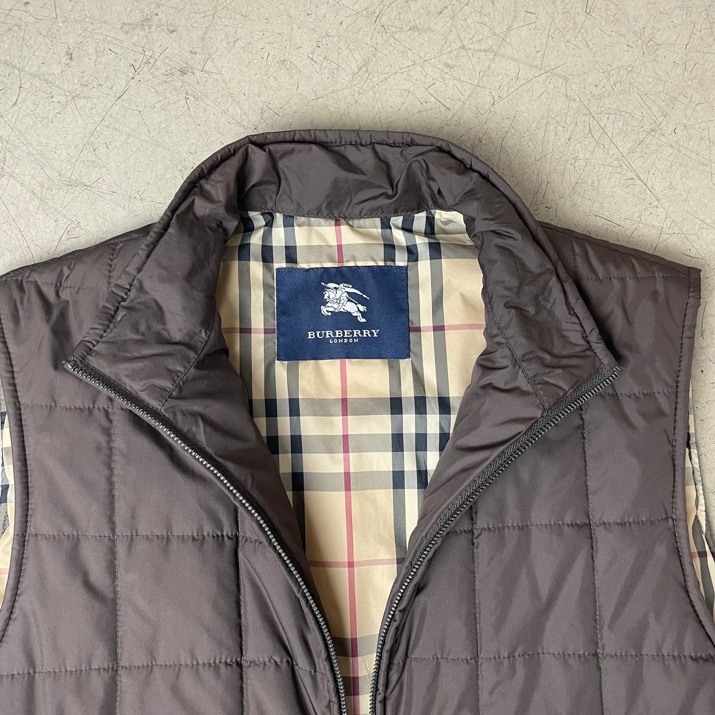 (M) Burberry London Steppweste braun beige kariert 50