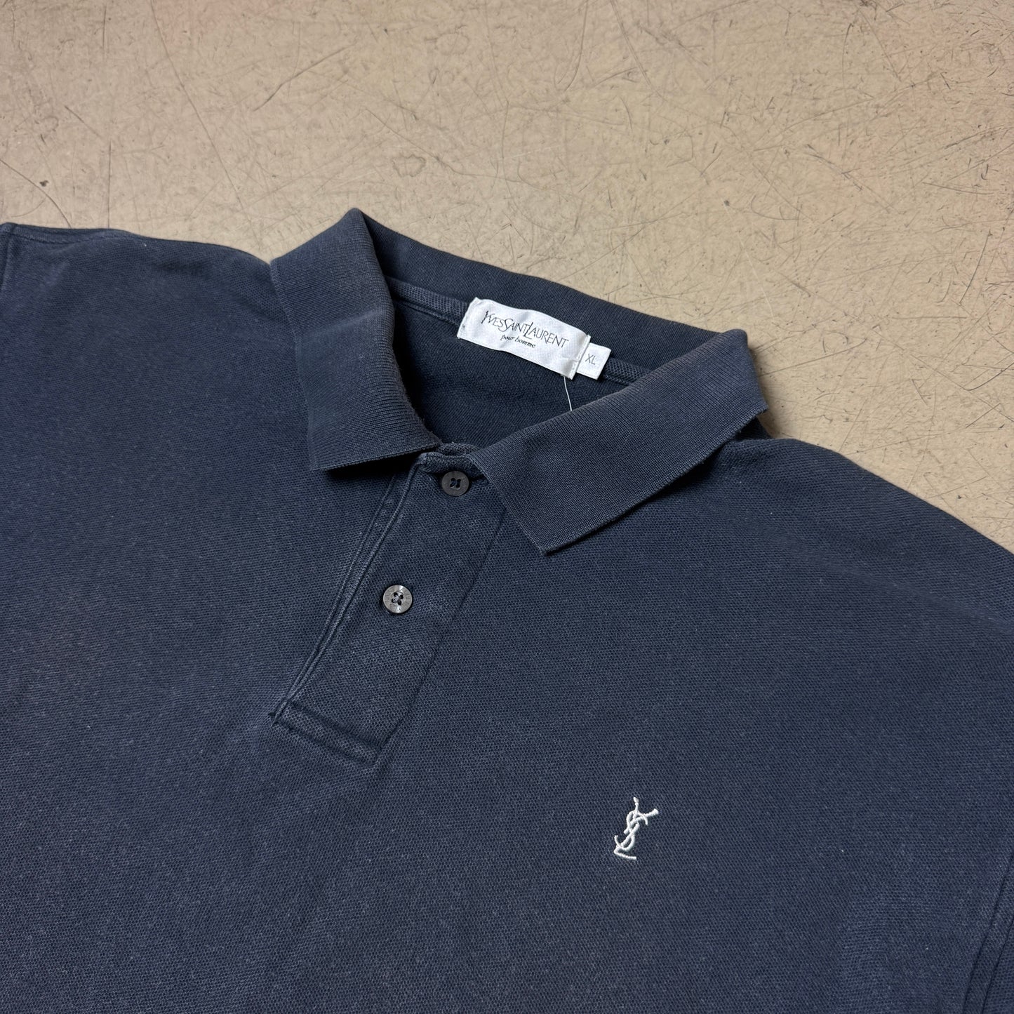 (XL) 1990s Yves Saint Lauren Polo Tshirt blau
