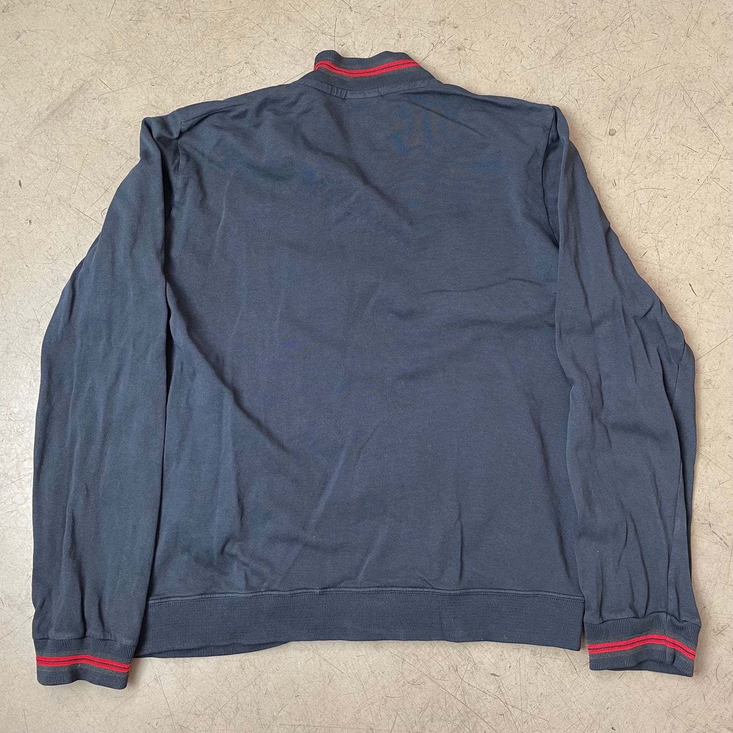 (L) Dries van Noten Sweatjacke Zipped Cardigan dunkelblau Navy rot