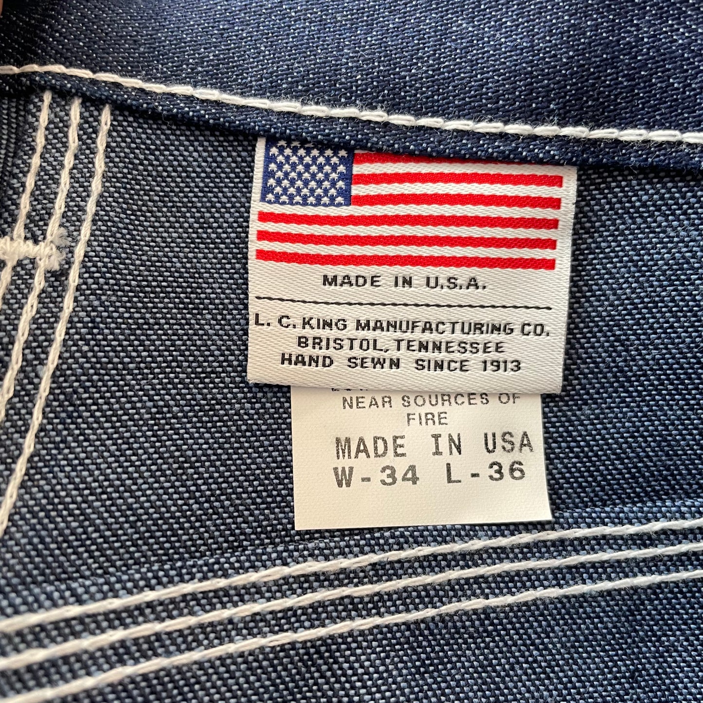 (L) Pointer Brand US Workwear Carpenter Denim Pants Navy W34 L36