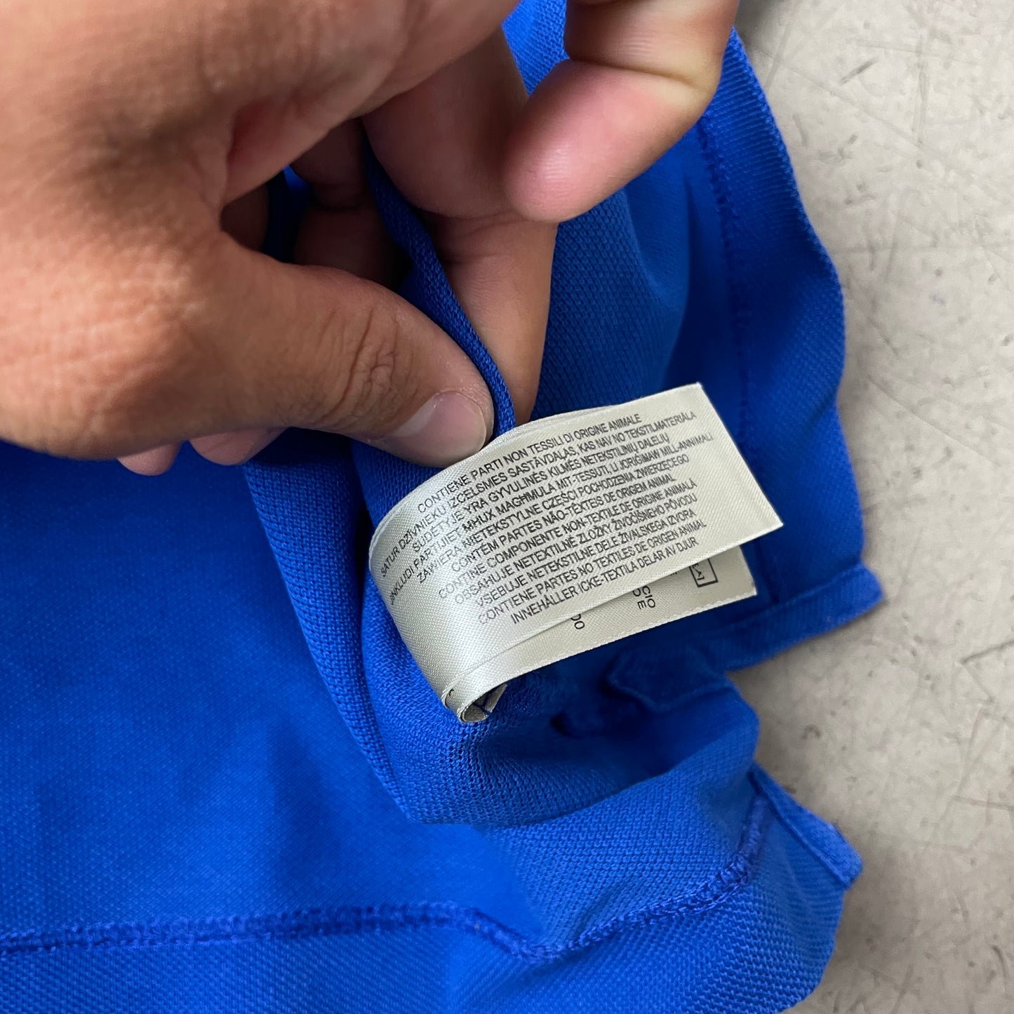 (XL) Burberry Polo Tshirt blau Logo Stick