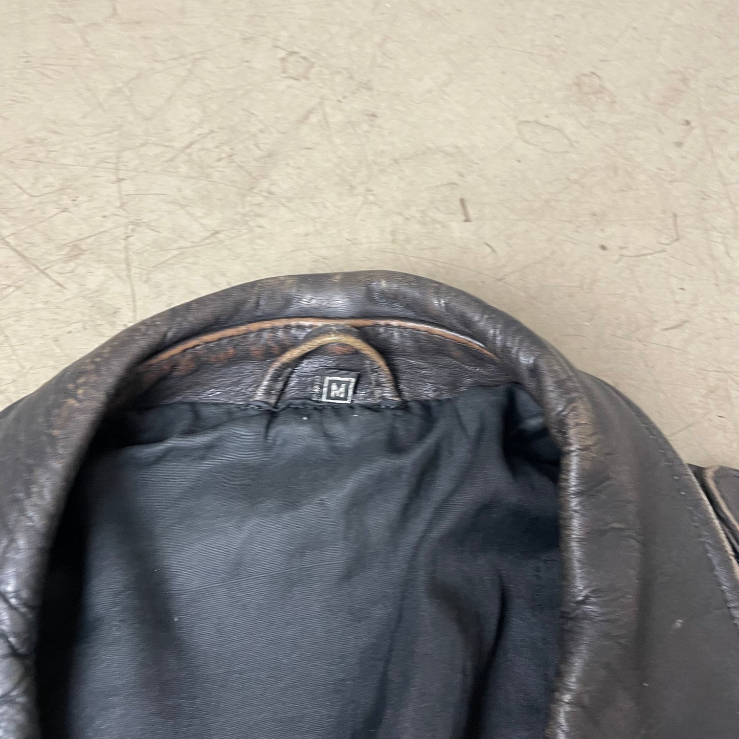 (M) Vintage Biker Lederjacke schwarz