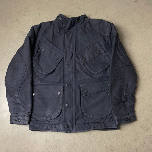 (L) Pike Brothers Padded Biker Jacket Navy blau grau