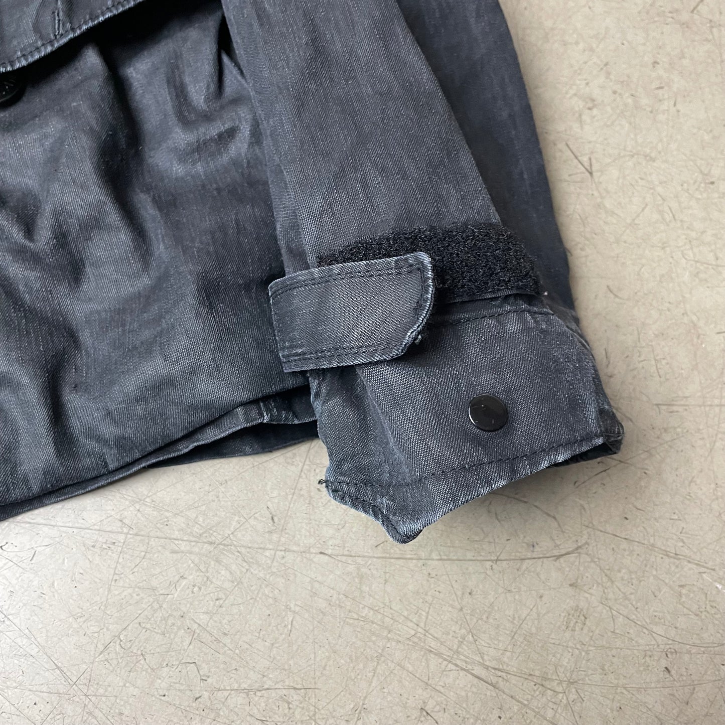 (M-L) Stone Island AW 2008 Lino Tela Hooded Jacket Waxed Cotton Black