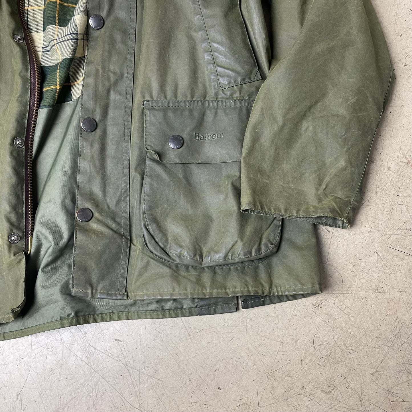 (M) Barbour Bedale Waxed Jacket A320 olive grün