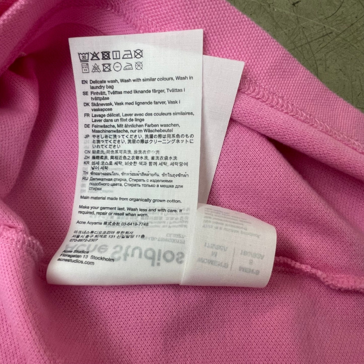 (S-M) Acne Studios Big Logo Tshirt pink